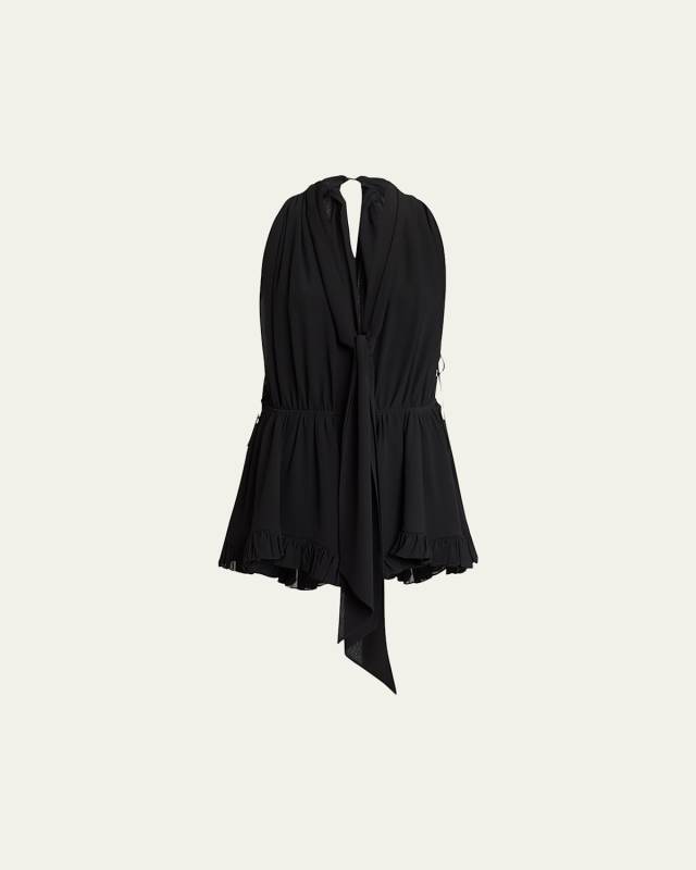 Organic Silk Mousseline Ruffle Romper
